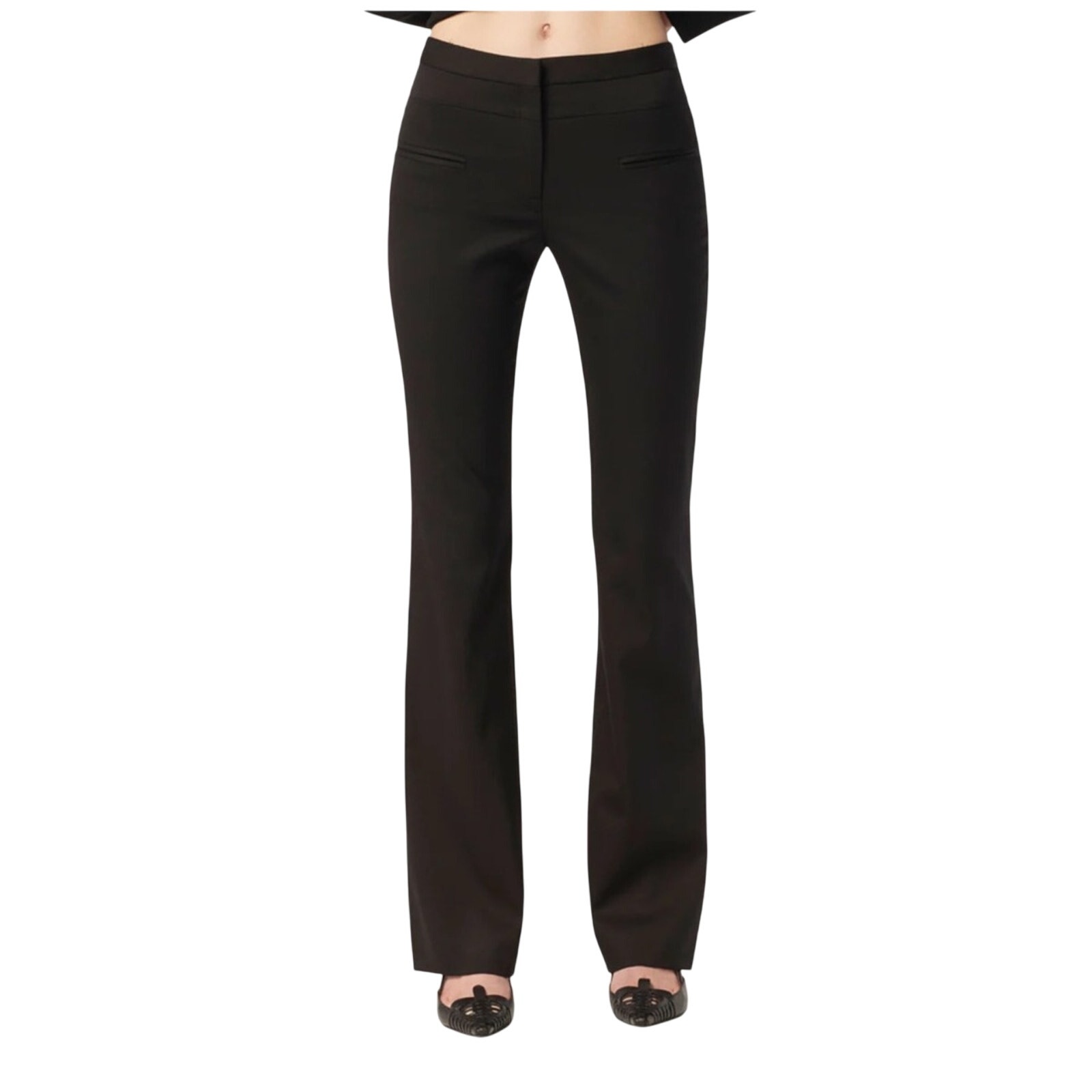 Altuzarra Black Serge Italian Wrinkle Free Tailored Pant Work Business 8 $795